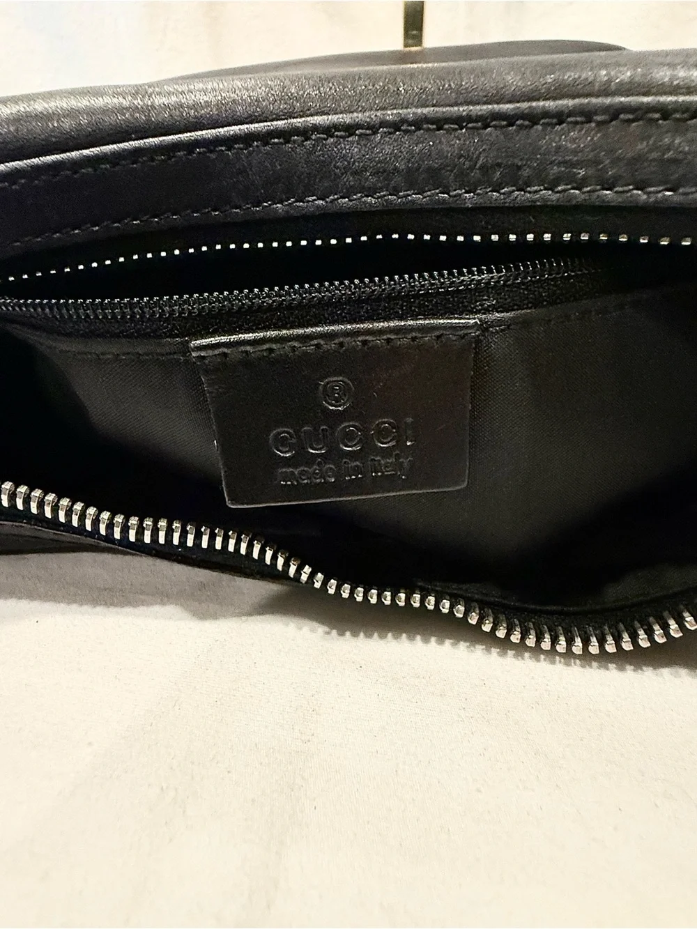 Vintage Gucci Black Leather Hobo Shoulder Bag